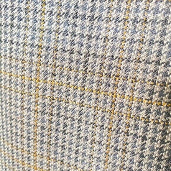 Vintage Chaps Silk Blazer 46L Gray & Tan  Plaid Women’s Oversized Mens - Picture 5 of 11